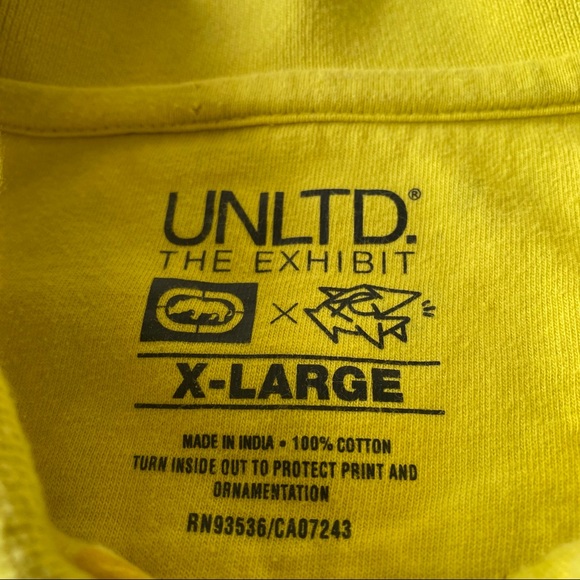 Ecko Unltd the exhibit x Askew One yellow white polo X-Large Wide Stripes - Picture 3 of 8